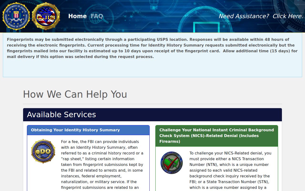Thomas County arrest history FBI electronic fingerprint portal