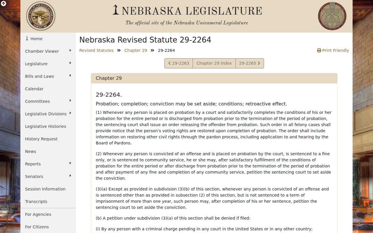 Thomas County arrest history Nebraska adult conviction set-aside law