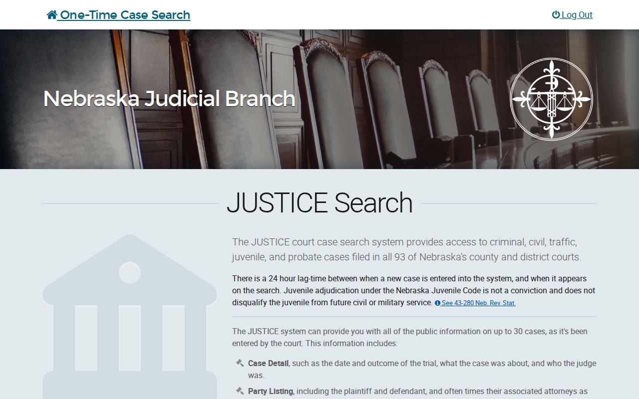 Thomas County criminal history search on Nebraska JUSTICE